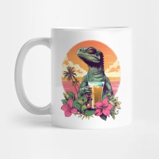 Green Lizard Holding Beer (Vacation Mode) Mug